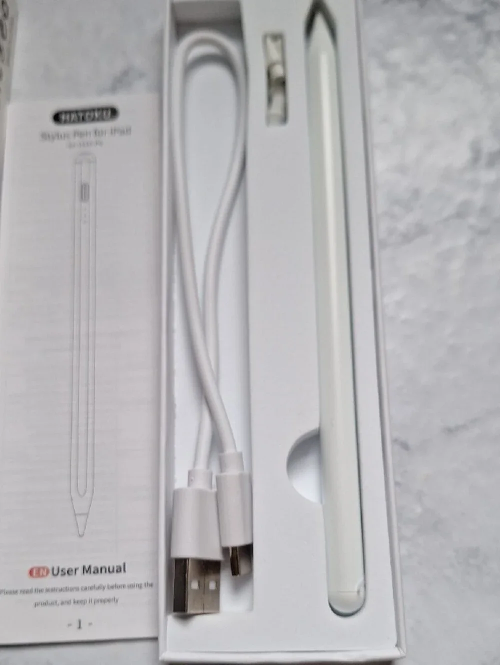 White Stylus Pen for Tablets with USB-C Charging